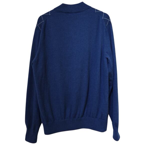 Peter Millar 1/4 Zip Wool Cashmere Blend Diamond Pattern Sweater Mens Size L - Picture 7 of 9